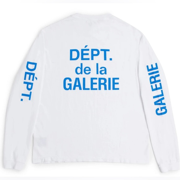 DEPT DE LA GALERIE FRENCH COLLECTOR LONG SLEEVE TEE White Graphic Tee new w tags - Picture 1 of 15